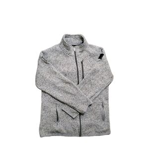 Grunt Style Fleece Jacket Men's Large Military Tactical Full Zip Heather Gray